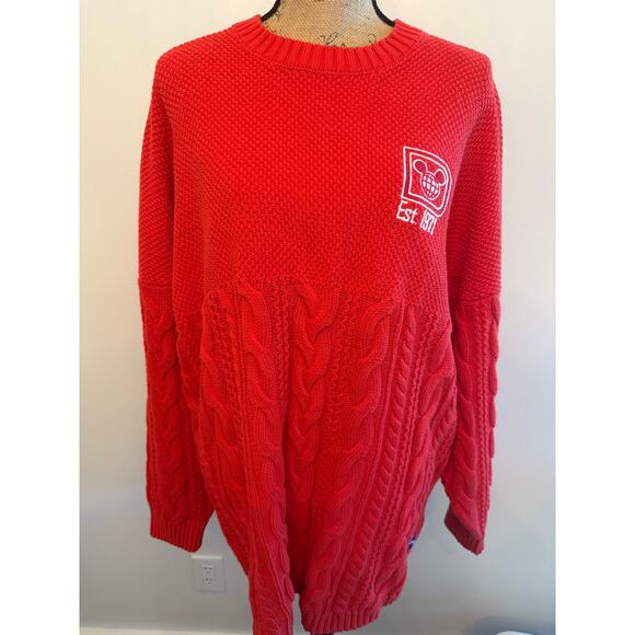 Walt Disney World 2023 Red Holiday Pullover Sweater Spirit Jersey Size Large - Picture 1 of 4